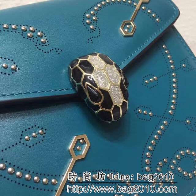 BVLGARI寶格麗 Serpenti Forever小牛皮翻蓋包 鏈條單肩斜挎包 285884 FYD1078